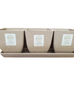 Garden Goods Direct EcoForms Quadra Trio 3.5 Inch Square Rice Hull Planter Set All Planters & Pottery 14 Garden Goods Direct EcoForms Quadra Trio 3.5 Inch Square Rice Hull Planter Set All Planters & Pottery