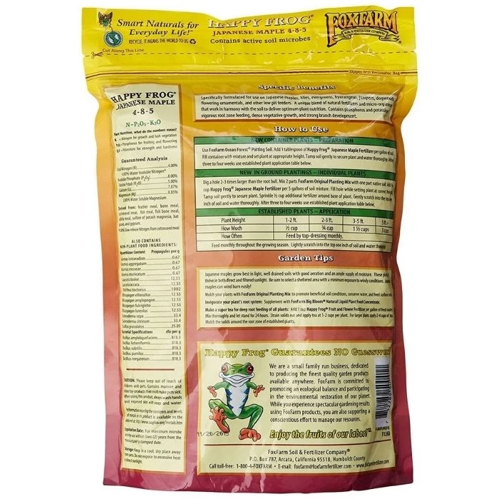 Garden Goods Direct Happy Frog Japanese Maple Organic Fertilizer Garden Care 2 Garden Goods Direct Happy Frog Japanese Maple Organic Fertilizer Garden Care