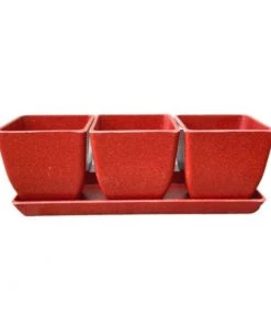 Garden Goods Direct EcoForms Quadra Trio 3.5 Inch Square Rice Hull Planter Set All Planters & Pottery 16 Garden Goods Direct EcoForms Quadra Trio 3.5 Inch Square Rice Hull Planter Set All Planters & Pottery