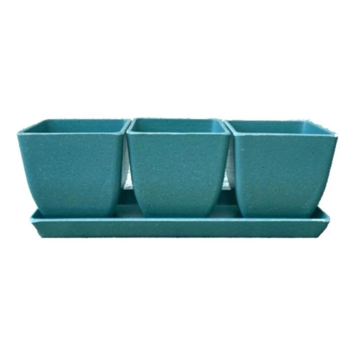 Garden Goods Direct EcoForms Quadra Trio 3.5 Inch Square Rice Hull Planter Set All Planters & Pottery 7 Garden Goods Direct EcoForms Quadra Trio 3.5 Inch Square Rice Hull Planter Set All Planters & Pottery